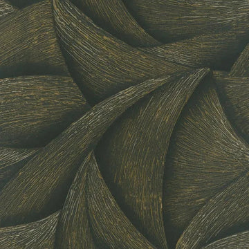 Marburg Ritus 35506 abstract 3D wave wallpaper in deep brown with antique-gold highlights