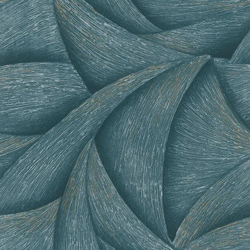 Marburg Ritus 35507 blue and silver abstract wave wallpaper with a 3D embossed effect.