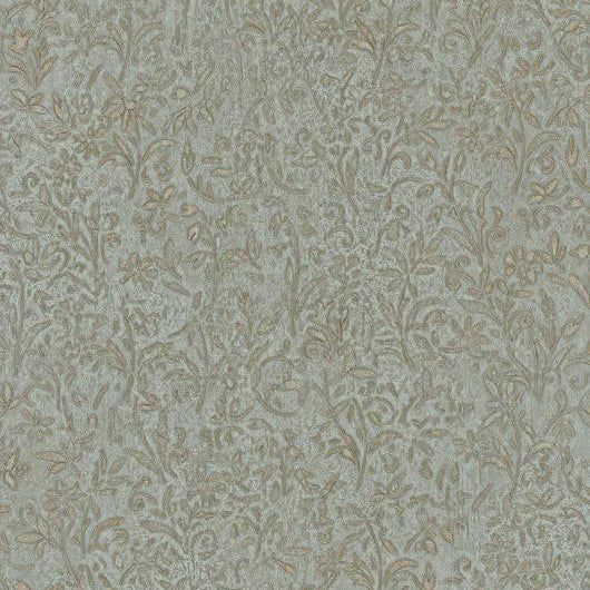 Marburg Ritus 35532 wallpaper with an allover botanical vine in neutral grey and taupe-gold accents.