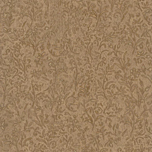 Marburg Ritus 35533 warm brown and gold leafy vine wallpaper on taupe ground