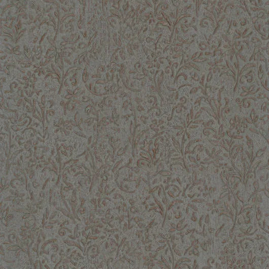 Marburg Ritus 35534 grey wallpaper with dense copper vine motif and subtle embossed texture
