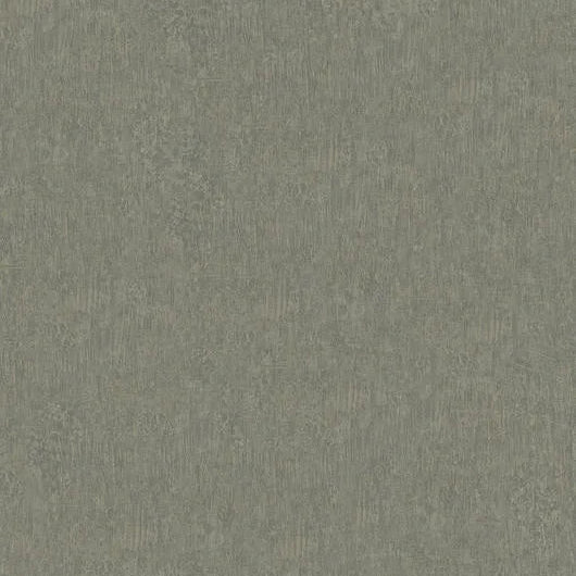 Marburg Ritus 35552 Close-up of brown‑gray textured wallpaper behind a rustic ceramic vase holding bare branches with small white blossoms on a wooden shelf.