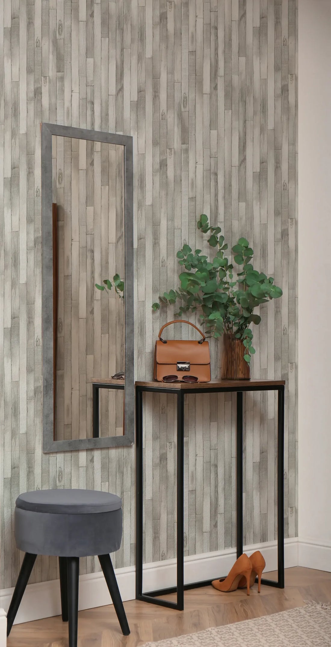 Marburg Struktura 45735 grey wood plank stripe wallpaper