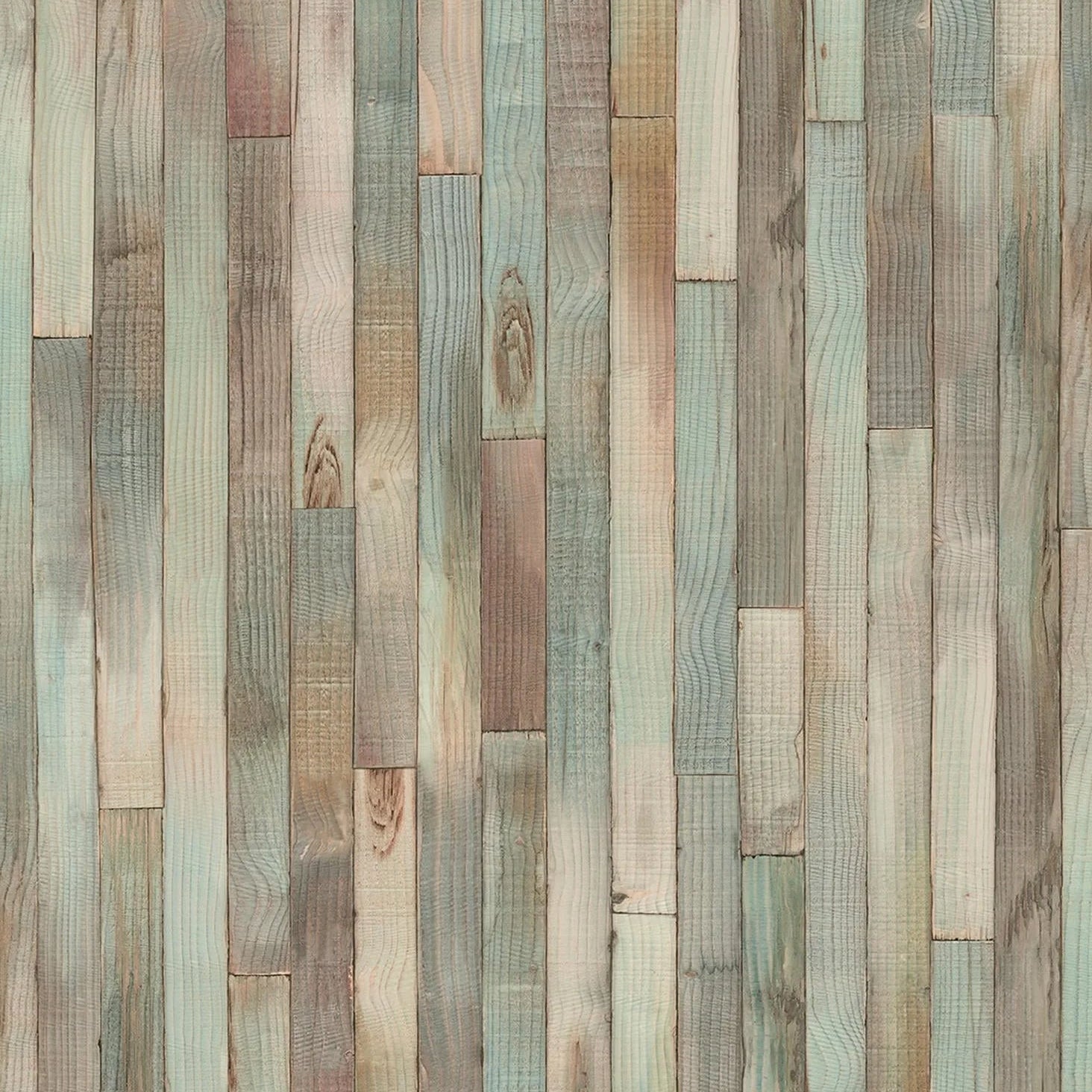 Marburg Struktura 45736 wood plank stripe wallpaper in warm taupe and beige with turquoise accents