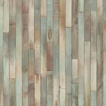 Marburg Struktura 45736 wood plank stripe wallpaper in warm taupe and beige with turquoise accents