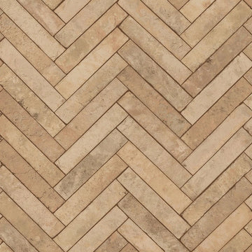 Marburg Struktura 45760 beige herringbone stone-look wallpaper with warm taupe accents.