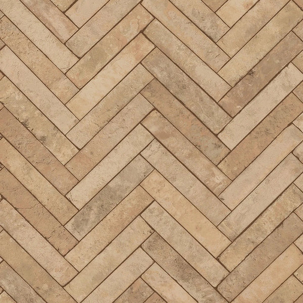 Marburg Struktura 45760 beige herringbone stone-look wallpaper with warm taupe accents.