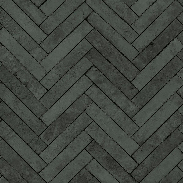 Marburg Struktura 45761 anthracite herringbone stone-look wallpaper