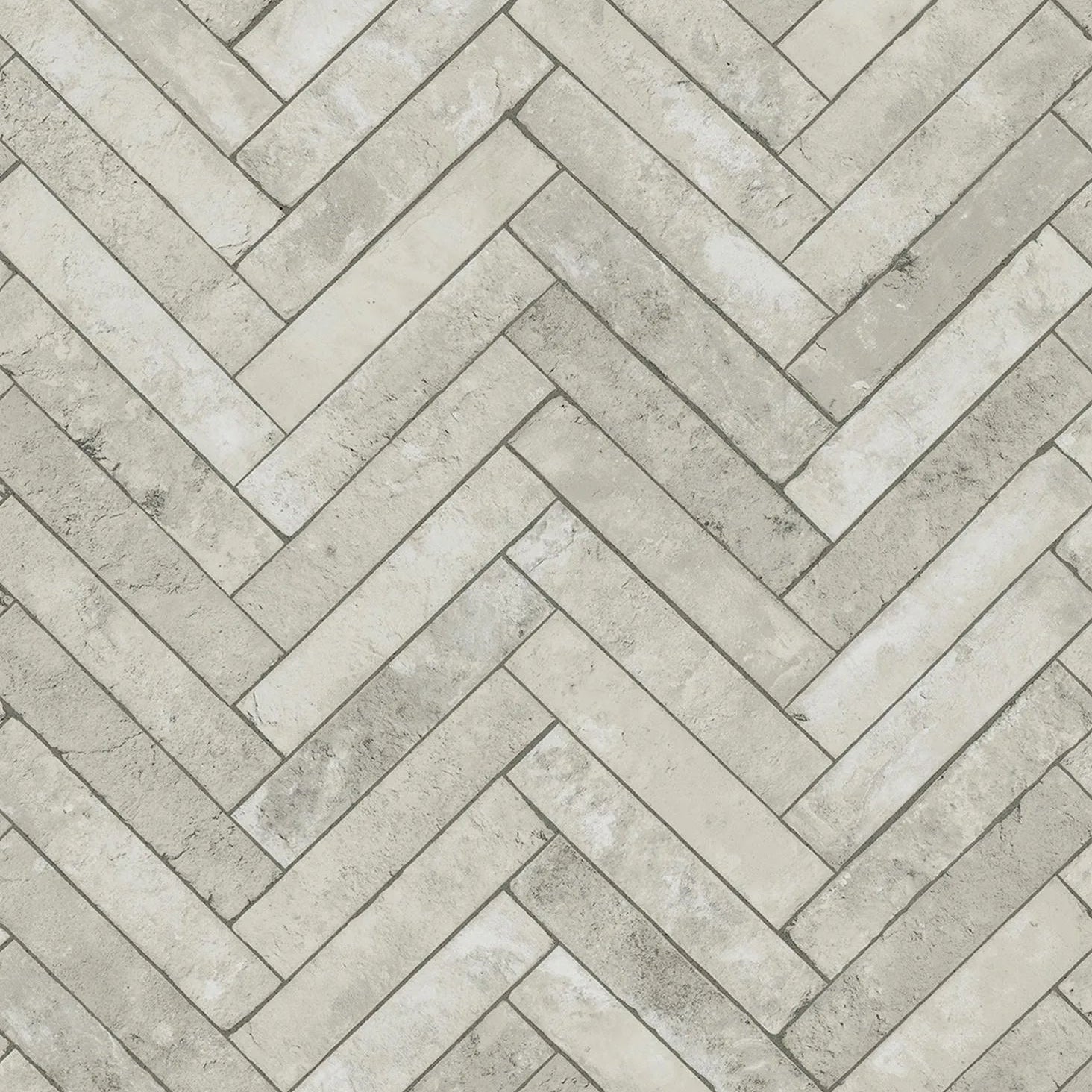 Marburg Struktura 45762 stone-look herringbone wallpaper in light greige and grey tones.