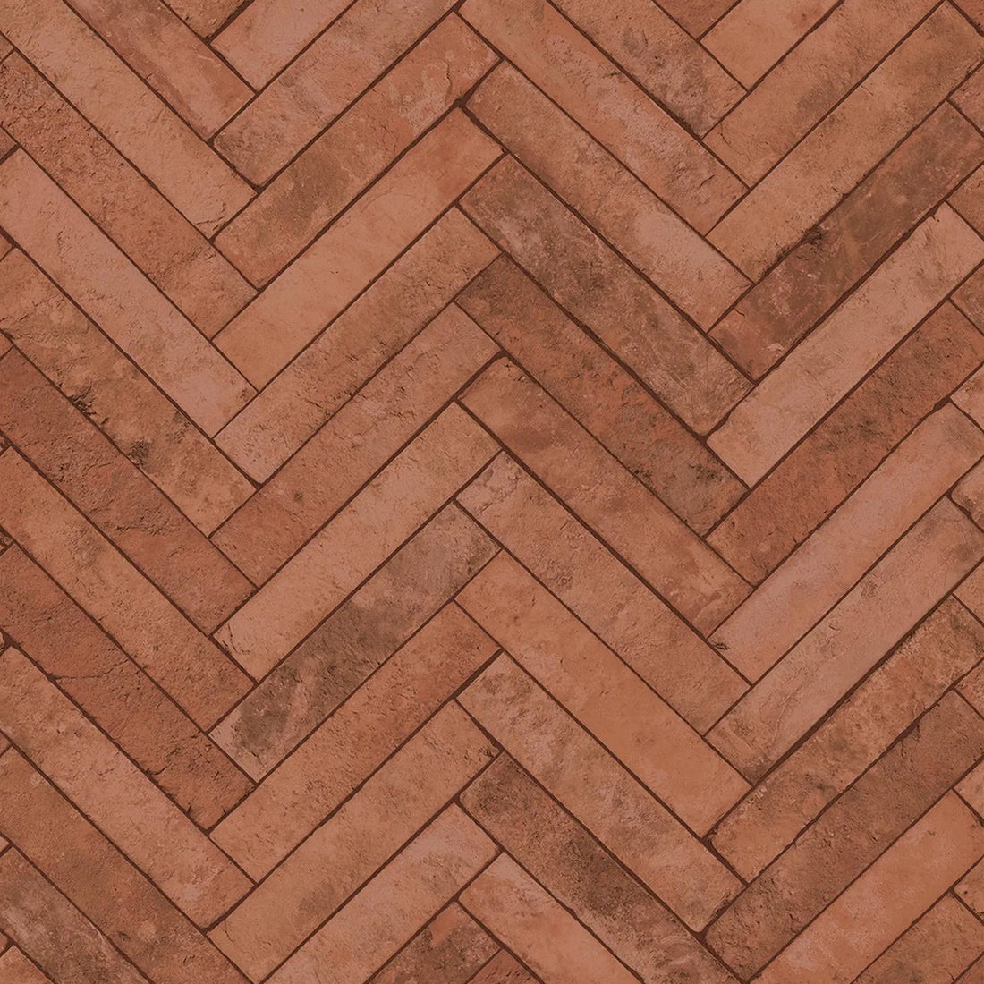 Marburg Struktura 45763 terracotta herringbone brick-look wallpaper.