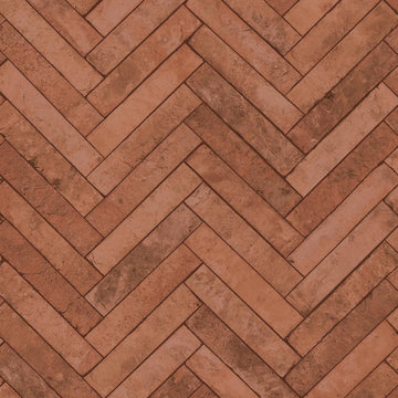 Marburg Struktura 45763 terracotta herringbone brick-look wallpaper.