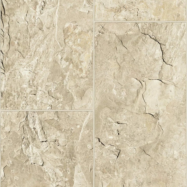 Marburg Struktura 45766 wallpaper in warm beige with realistic stone tile look and fine grout lines.