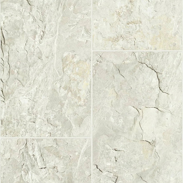 Marburg Struktura 45768 light stone tile-look wallpaper in soft white-beige with rectangular grid and subtle veining.