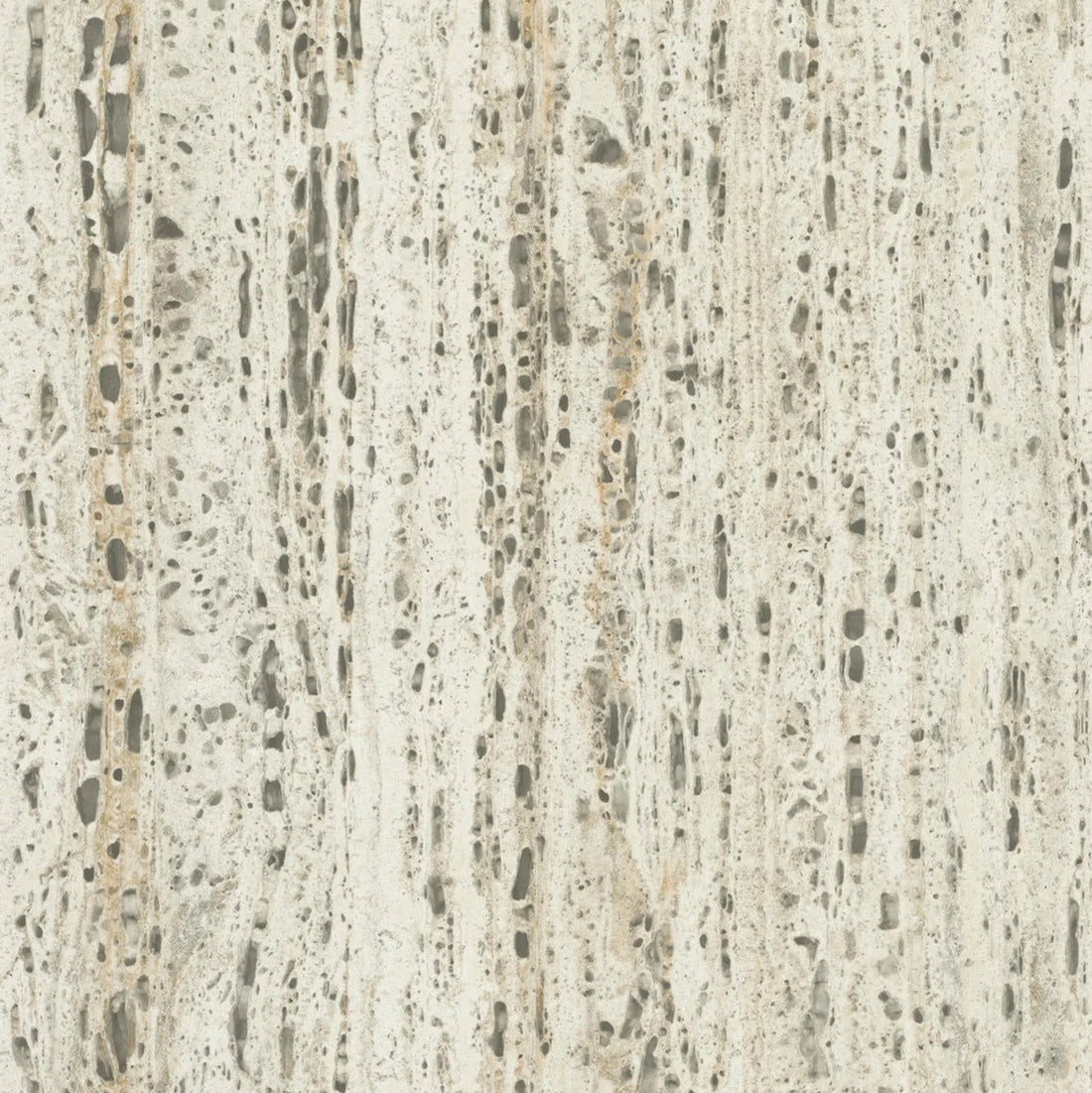 Marburg Travertino 33351 wallpaper with a greige taupe travertine stone effect and vertical natural striations.