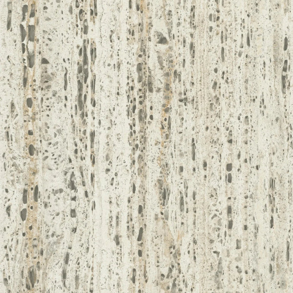 Marburg Travertino 33351 wallpaper with a greige taupe travertine stone effect and vertical natural striations.