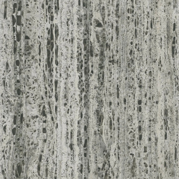 Marburg Travertino 33354 wallpaper with neutral grey travertine stone-effect texture and vertical striations.
