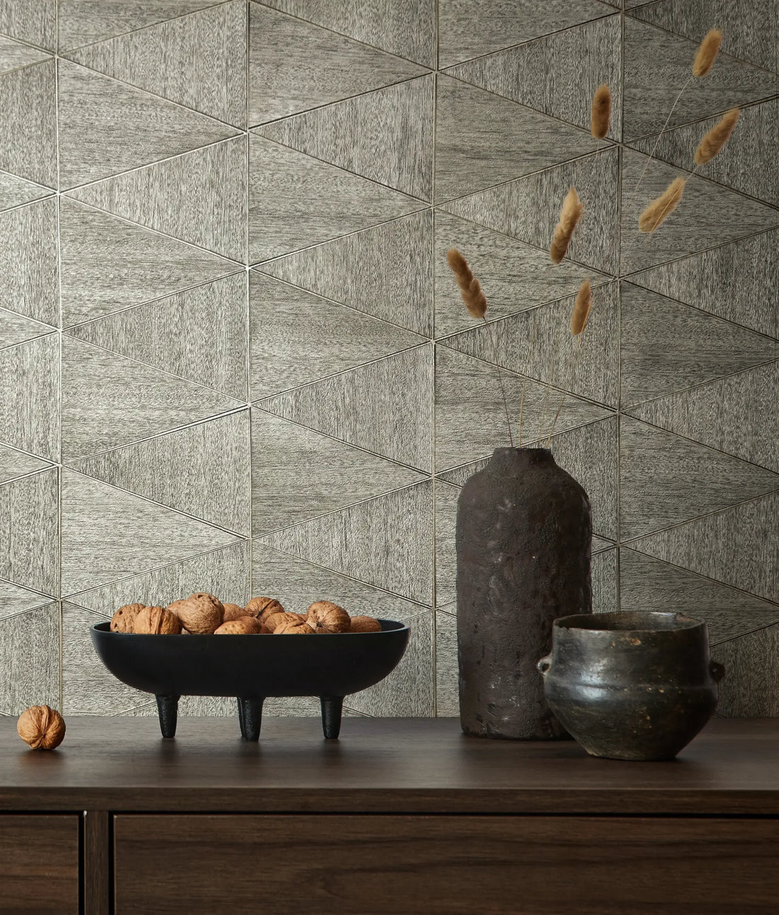 Marburg Travertino 33355 geometric grey stone-like triangle wallpaper