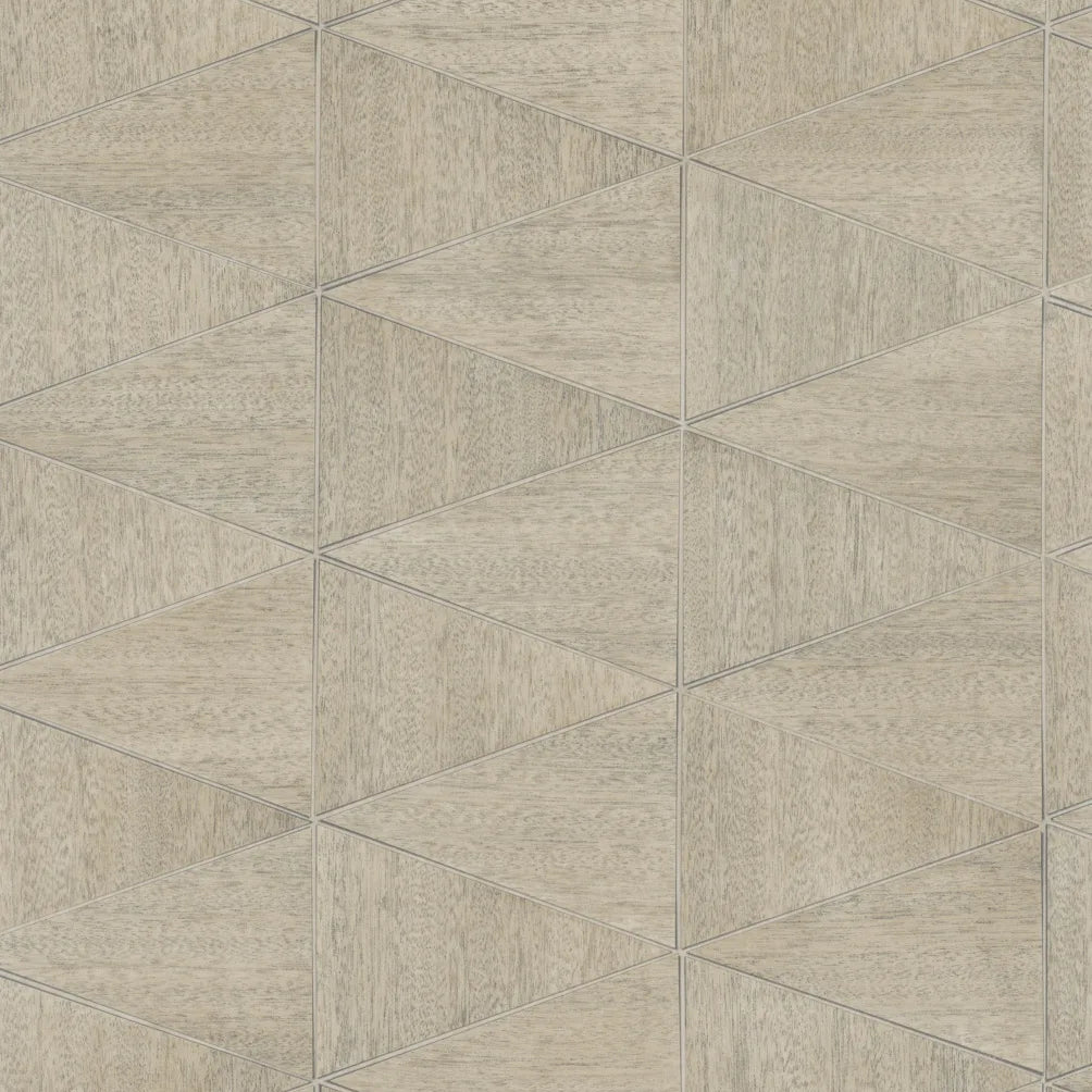 Marburg Travertino 33359 geometric diamond pattern wallpaper in warm taupe with stone-look texture.