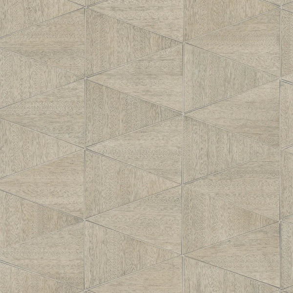 Marburg Travertino 33359 geometric diamond pattern wallpaper in warm taupe with stone-look texture.