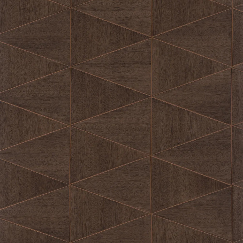 Marburg Travertino 33361 dark brown geometric wallpaper with triangular polygon panels