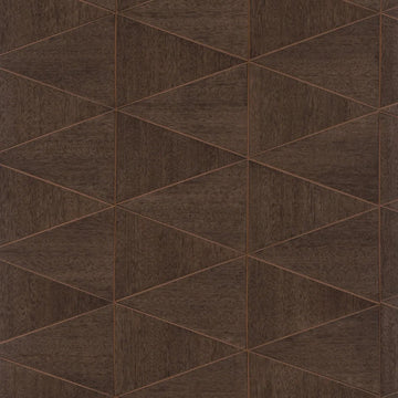 Marburg Travertino 33361 dark brown geometric wallpaper with triangular polygon panels