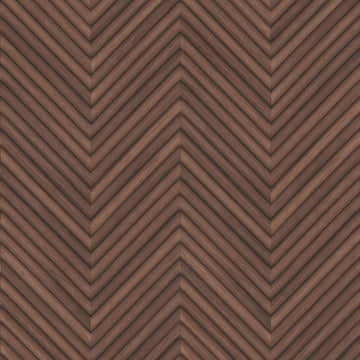 Marburg Travertino 33379 deep brown wood-look chevron stripe wallpaper