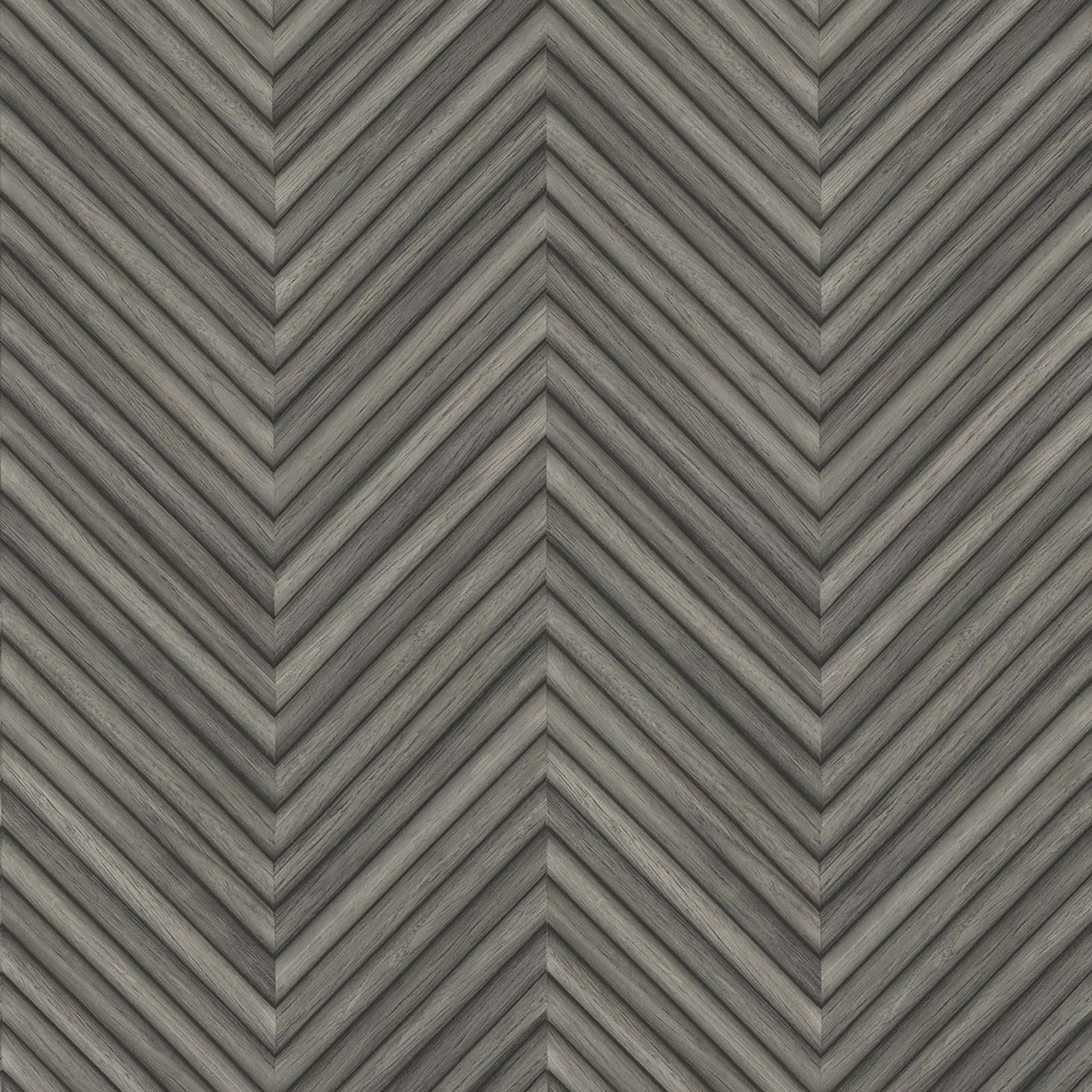 Marburg Travertino 33380 charcoal grey chevron wood-look geometric wallpaper