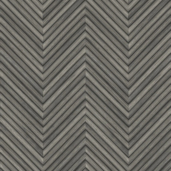 Marburg Travertino 33380 charcoal grey chevron wood-look geometric wallpaper