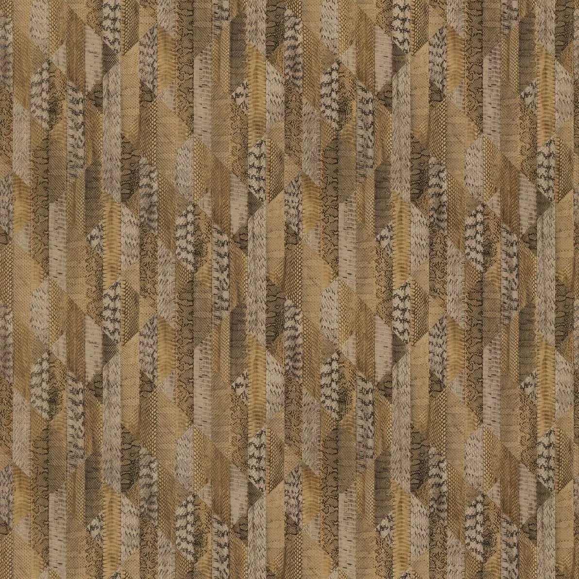 Closeup of a wallpaper showing its Brown, Gold, Luxury, Stripes, Textures, Vinyl pattern, color, and subtle texture.