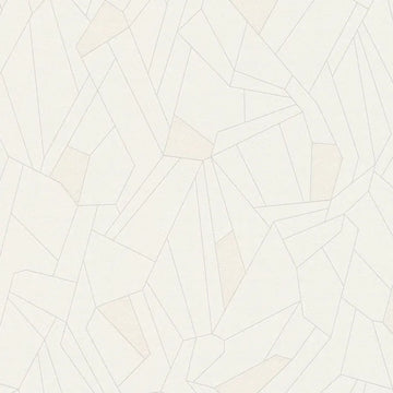 Closeup of a wallpaper showing its Contemporary, Geometric, Monochrome, Neutrals, White pattern, color, and texture.