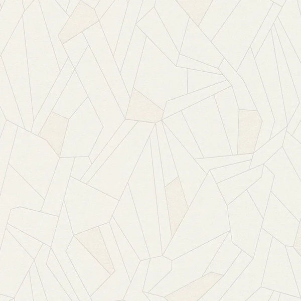 Closeup of a wallpaper showing its Contemporary, Geometric, Monochrome, Neutrals, White pattern, color, and texture.
