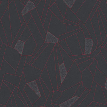 Closeup of a wallpaper showing its Black, Contemporary, Geometric, Two-tone pattern, color, and texture.