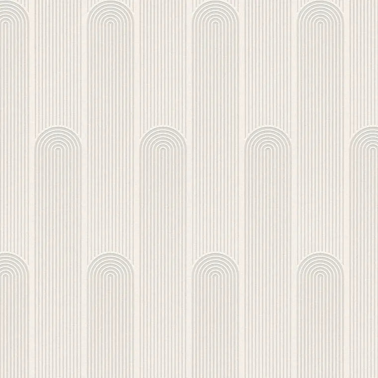 Closeup of a wallpaper showing its Art-Deco, Best-Seller, Contemporary, Cream, Geometric, Neutrals pattern, color, and texture.