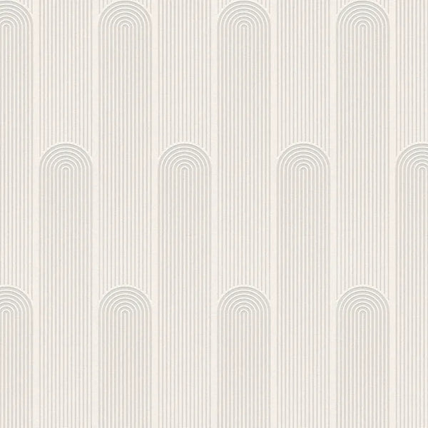 Closeup of a wallpaper showing its Art-Deco, Best-Seller, Contemporary, Cream, Geometric, Neutrals pattern, color, and texture.