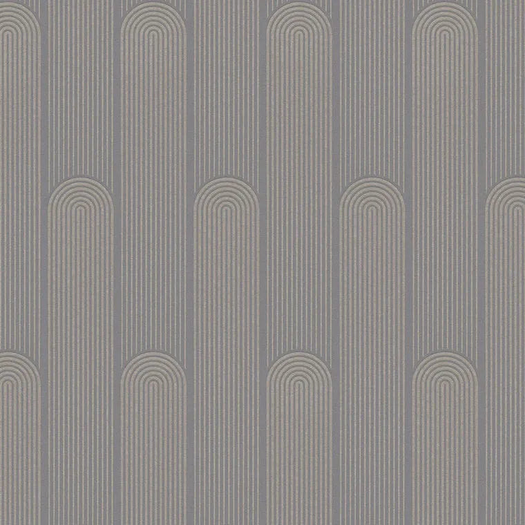 Closeup of a wallpaper showing its Art-Deco, Brown, Contemporary, Geometric, Grey pattern, color, and texture.