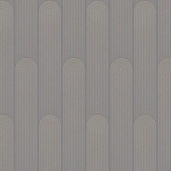 Closeup of a wallpaper showing its Art-Deco, Brown, Contemporary, Geometric, Grey pattern, color, and texture.