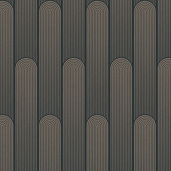 Closeup of a wallpaper showing its Art-Deco, Brown, Contemporary, Geometric pattern, color, and texture.