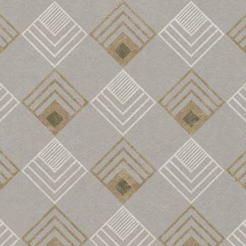 Closeup of a wallpaper showing its Contemporary, Geometric, Grey, Neutrals, Two-tone pattern, color, and texture.