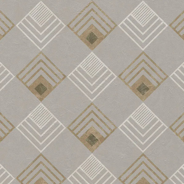 Closeup of a wallpaper showing its Contemporary, Geometric, Grey, Neutrals, Two-tone pattern, color, and texture.