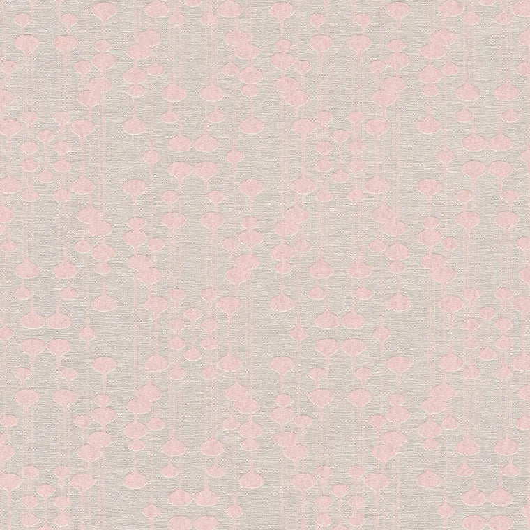 Closeup of a wallpaper showing its Contemporary, Pink pattern, color, and texture.