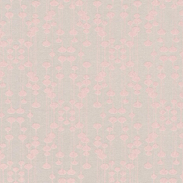 Wallpaper installed in a room showing its full pattern, color