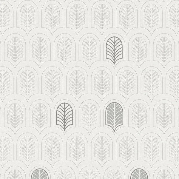 Closeup of a wallpaper showing its Art Deco, Contemporary, Geometric, Grey, Monochrome, Unicolour pattern, color, and texture.