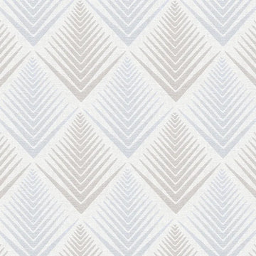 Closeup of a wallpaper showing its Blue, Chevron, Contemporary, Geometric, Neutrals, Two-tone pattern, color, and texture.