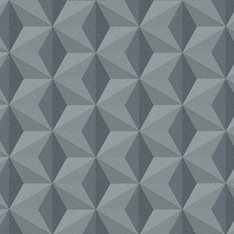 Closeup of a wallpaper showing its Contemporary, Geometric, Grey, Monochrome, Tiles pattern, color, and texture.