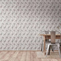 Wallpaper installed in a room showing its full pattern, color