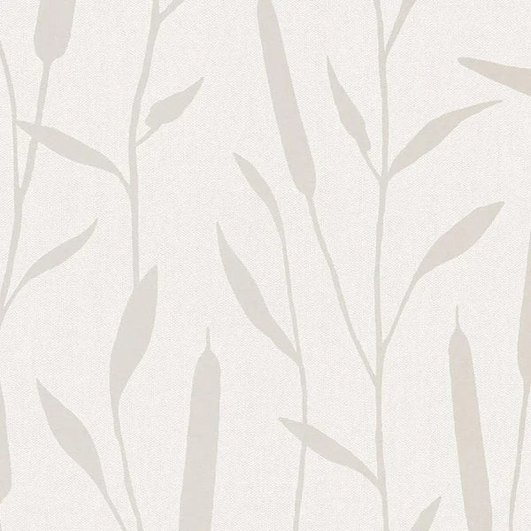 Closeup of a wallpaper showing its Contemporary, Floral, Neutrals, Two-tone pattern, color, and texture.