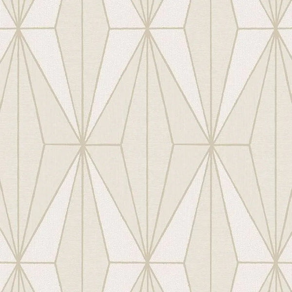 Closeup of a wallpaper showing its Contemporary, Geometric, Neutrals, Two-tone pattern, color, and texture.