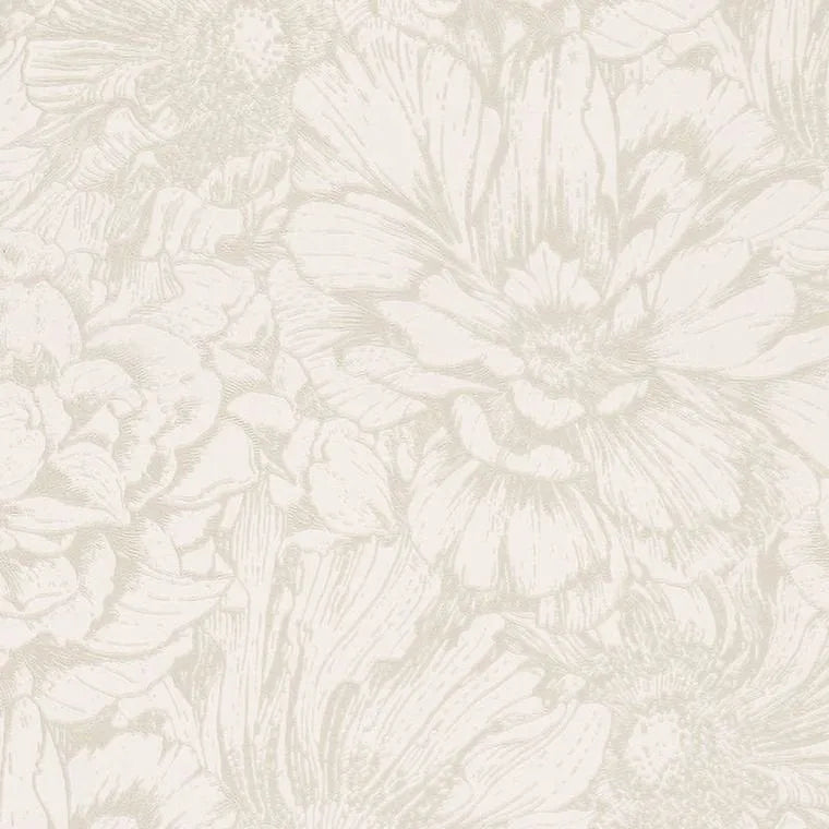 Closeup of a wallpaper showing its Contemporary, Floral, Neutrals, Plain, Two-tone pattern, color, and texture.