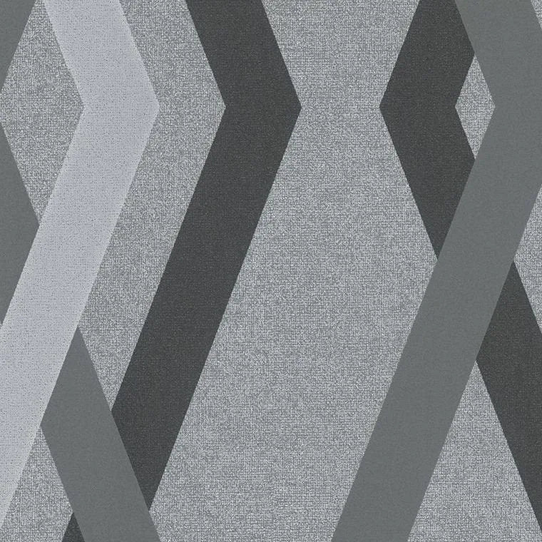 Closeup of a wallpaper showing its Chevron, Contemporary, Geometric, Monochrome, Stripes pattern, color, and texture.