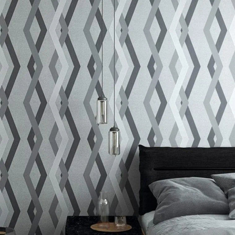 Closeup of a wallpaper showing its Chevron, Contemporary, Geometric, Neutrals, Stripes pattern, color, and texture.